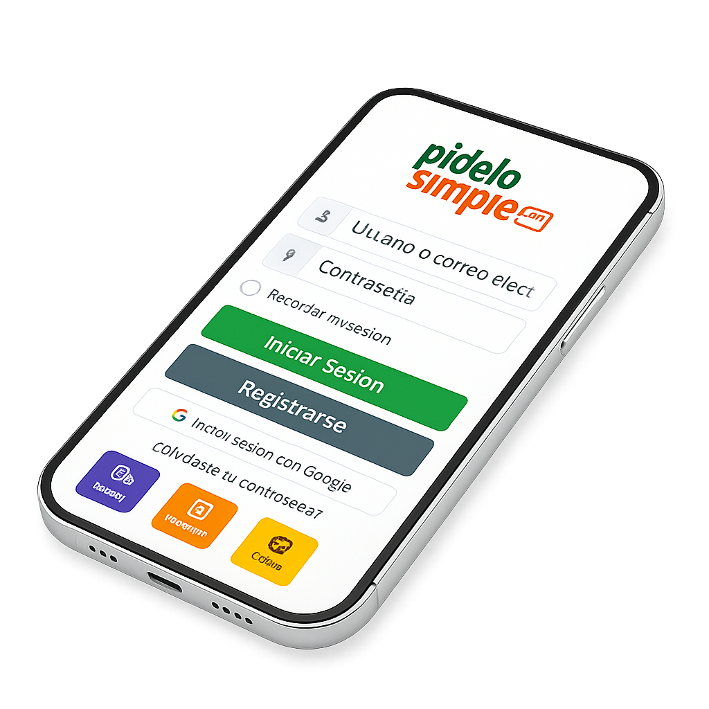 App de Pídelo Simple en acción
